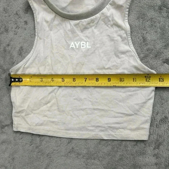 AYBL Top Womens Size XS Cropped Sleeveless Tank Top Logo Gym Athletic Workout - Picture 3 of 7